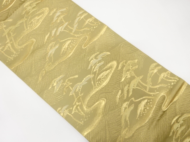 アンティーク　松原模様織り出し袋帯（着用可）